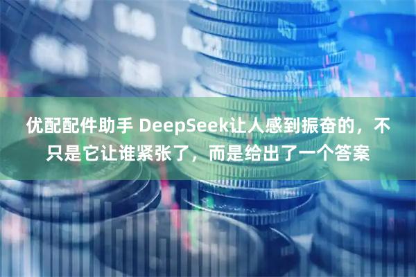 优配配件助手 DeepSeek让人感到振奋的，不只是它让谁紧张了，而是给出了一个答案